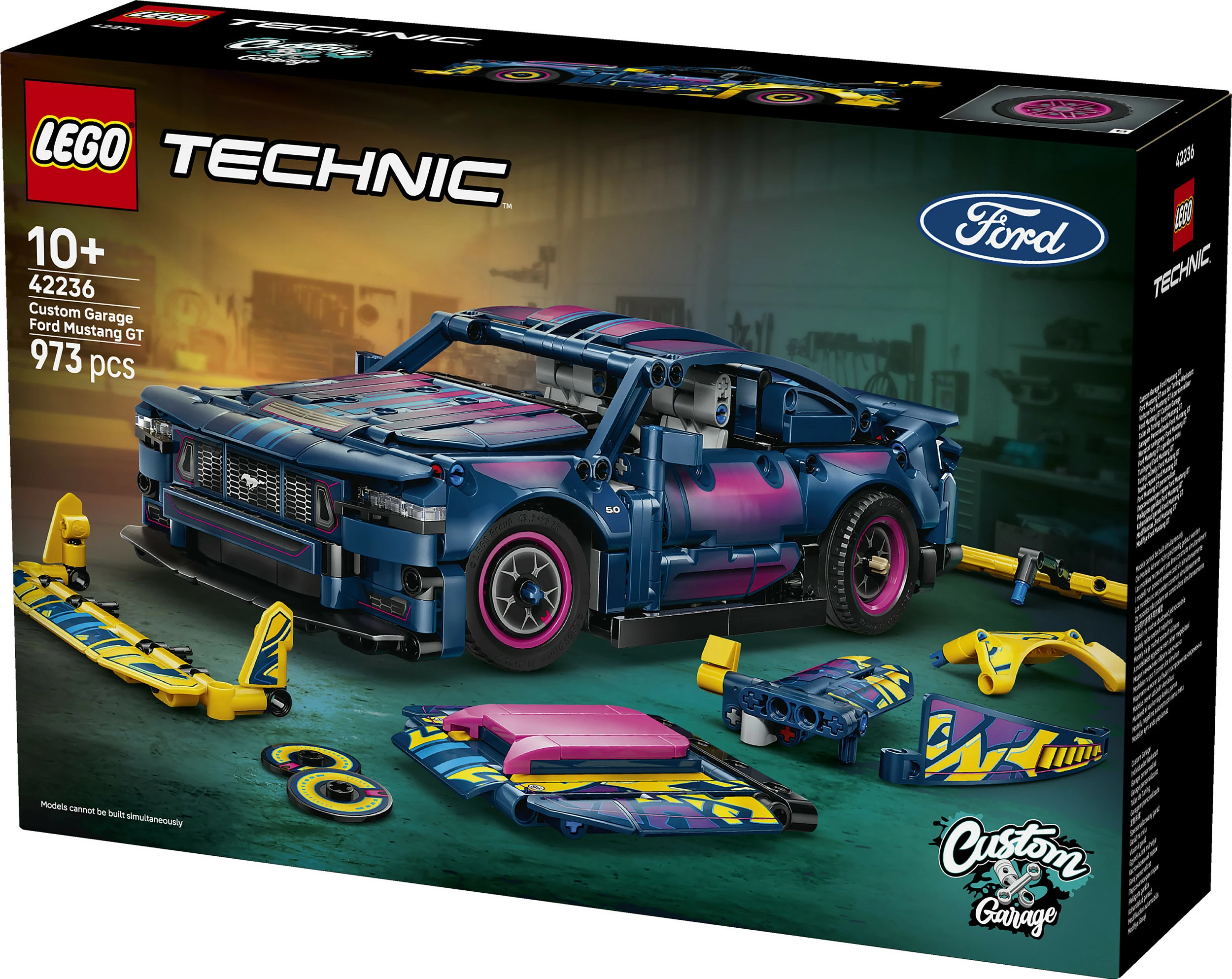 Set ndërtimi LEGO Technic 42236 Custom Garage Ford Mustang GT, 973 pjesë, 10+, shumëngjyrësh
