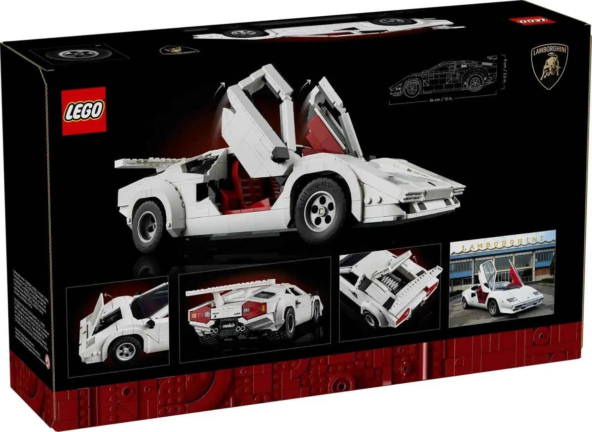 Set LEGO ICONS Lamborghini Countach 5000 Quattrovalvole, Bardhë