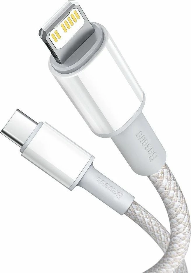 Kabllo USB-C në Lightning Baseus 6953156231955, 2 m, Power Delivery 20W, e bardhë, 1 copë