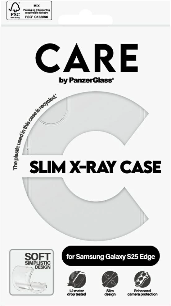 Mbështjellës PanzerGlass CARE X-Ray për Samsung Galaxy S25 Edge, Transparent