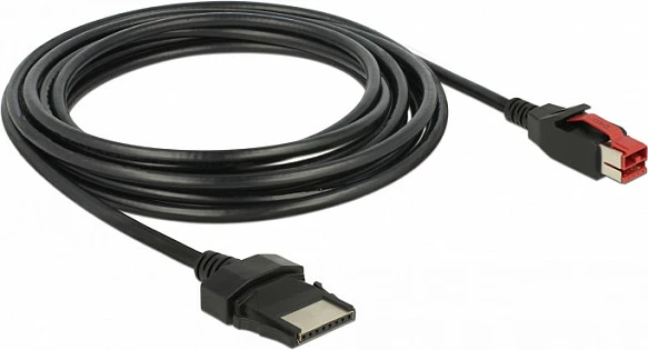 Kabllo PoweredUSB DeLOCK 85480, 4 m, 24V në 8-pin, e zezë