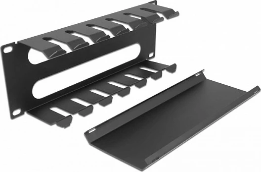 Panel menaxhimi kabllove DeLOCK 10", 1U, 2 hapje, i zi