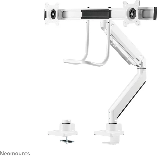 Mbajtëse tavoline për 2 monitorë Neomounts NM-D775DXWHITE, deri 32", VESA 75x75/100x100, e bardhë