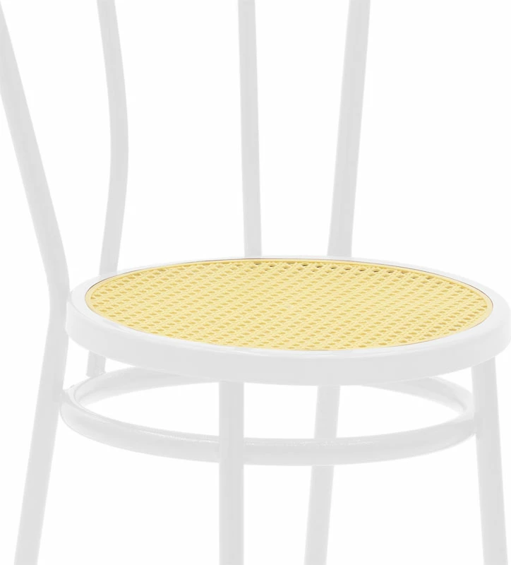 Karrige Vienna pe rattan bezhë-metal bardhë