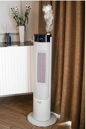 ngrohës qeramik ADLER AD7730 2200W me ekran LCD, lagështues 1L, telekomandë, kulla, i bardhë