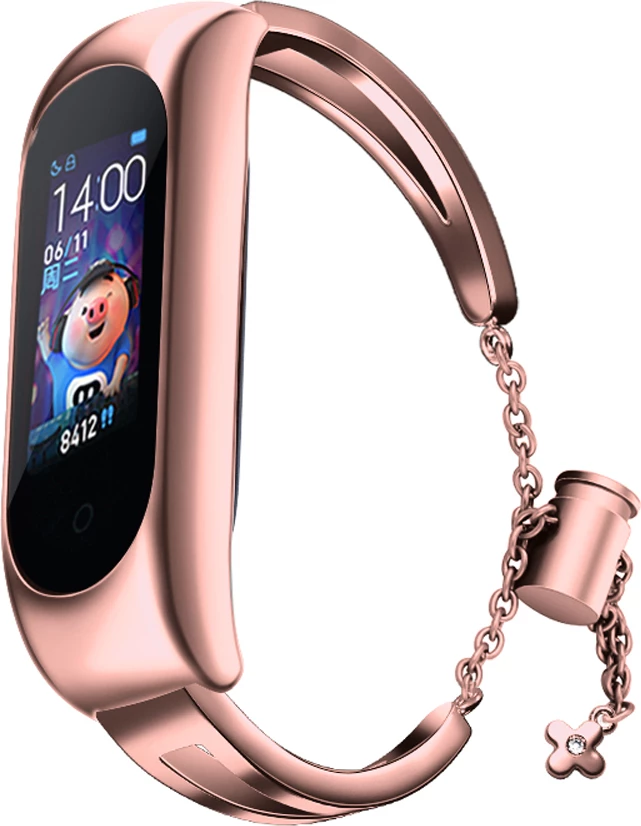 Rrip metalik për Xiaomi Mi Band 3/4/5/6 Hurtel, rozë