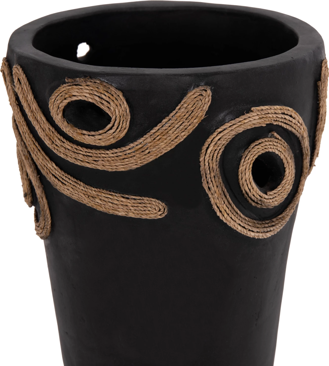 Vazo dekorative tavoline DEAN, terrakotë e zezë, FH4677.01S, 19x25cm