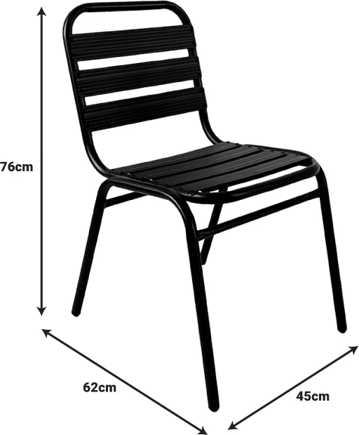 Tavolinë me karrige Sussie-Watson set prej 3 pjesësh metalike, ngjyrë e zezë-xham Φ60x70cm