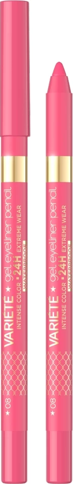 Laps për sy Eveline Cosmetics Variety Waterproof Gel Eye Pencil 09 Pink, 1 copë