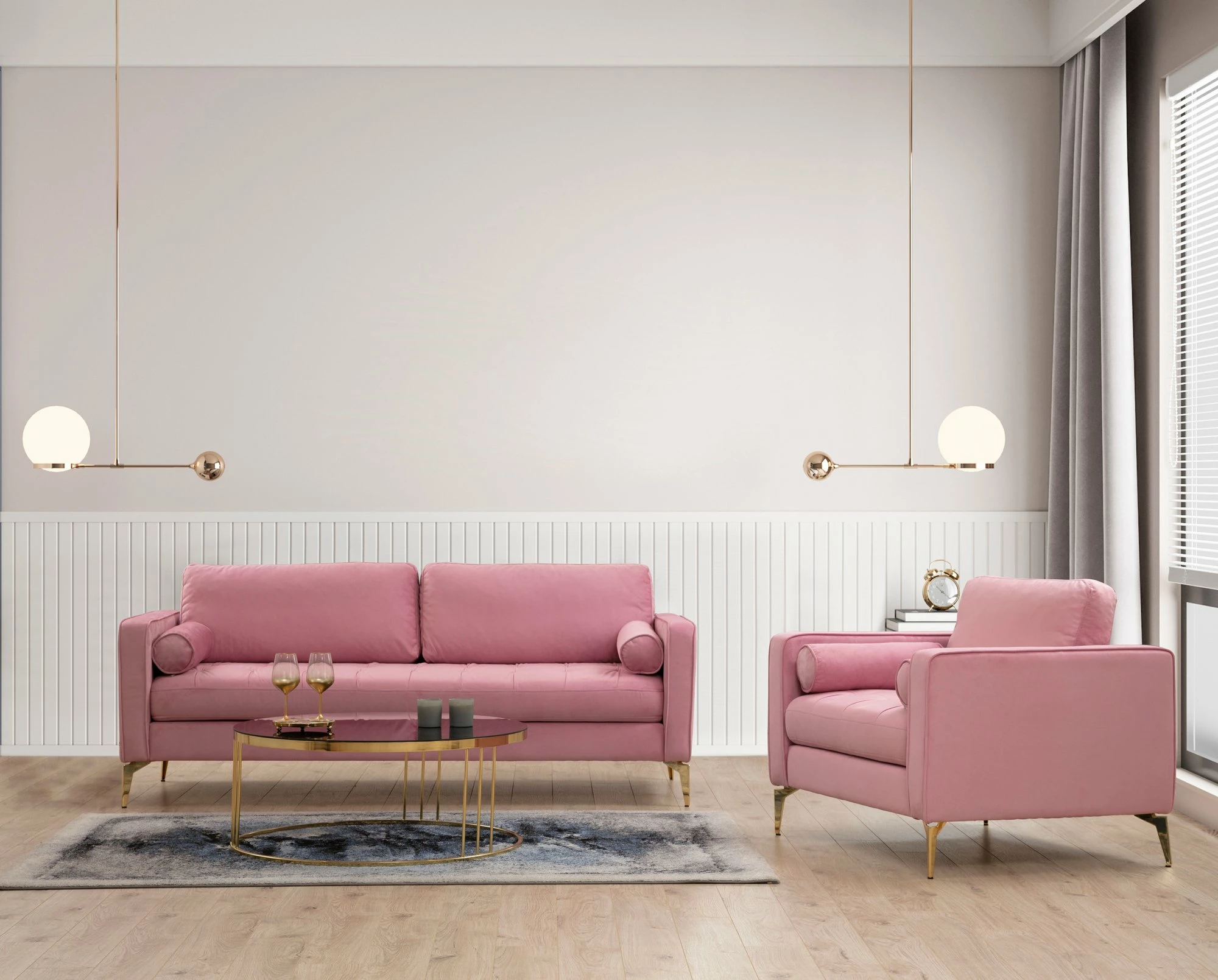 Karrige 'wing' Atelier del Sofa, Rome, ngjyrë trëndafili e zbehtë
