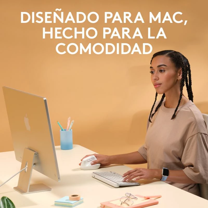 Maus Logitech Lift for Mac 910-006477 wireless bluetooth ergonomik me butona anësorë, e bardhë
