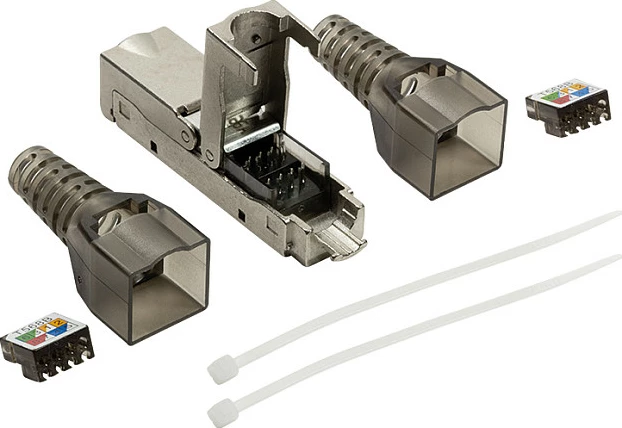 Konektor RJ45 LogiLink, STP Cat.6A 10GbE, metalik