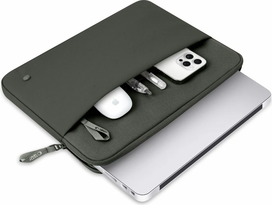 Çantë sleeve për laptop Tech-Protect Sleeve 13-14", me xhep për aksesorë, jeshile, 1 copë