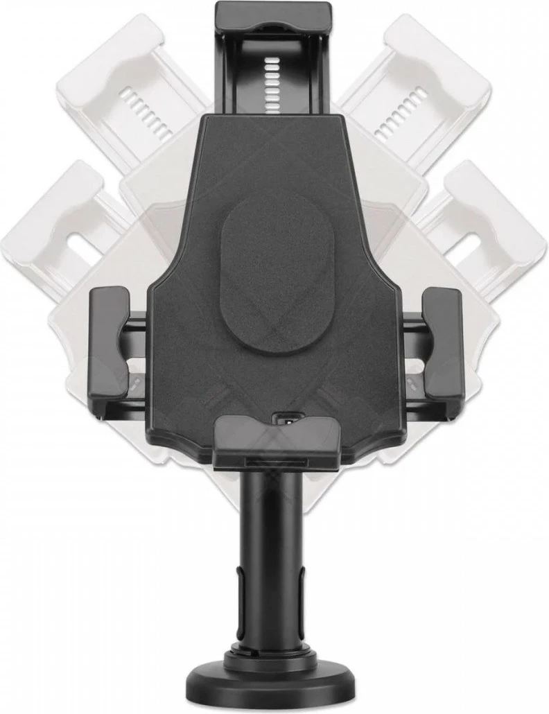 Mbajtës tablet, Manhattan 462112, 7.9-10.5 inch, me kyç dhe litar sigurie, tavolinë/mur, i zi