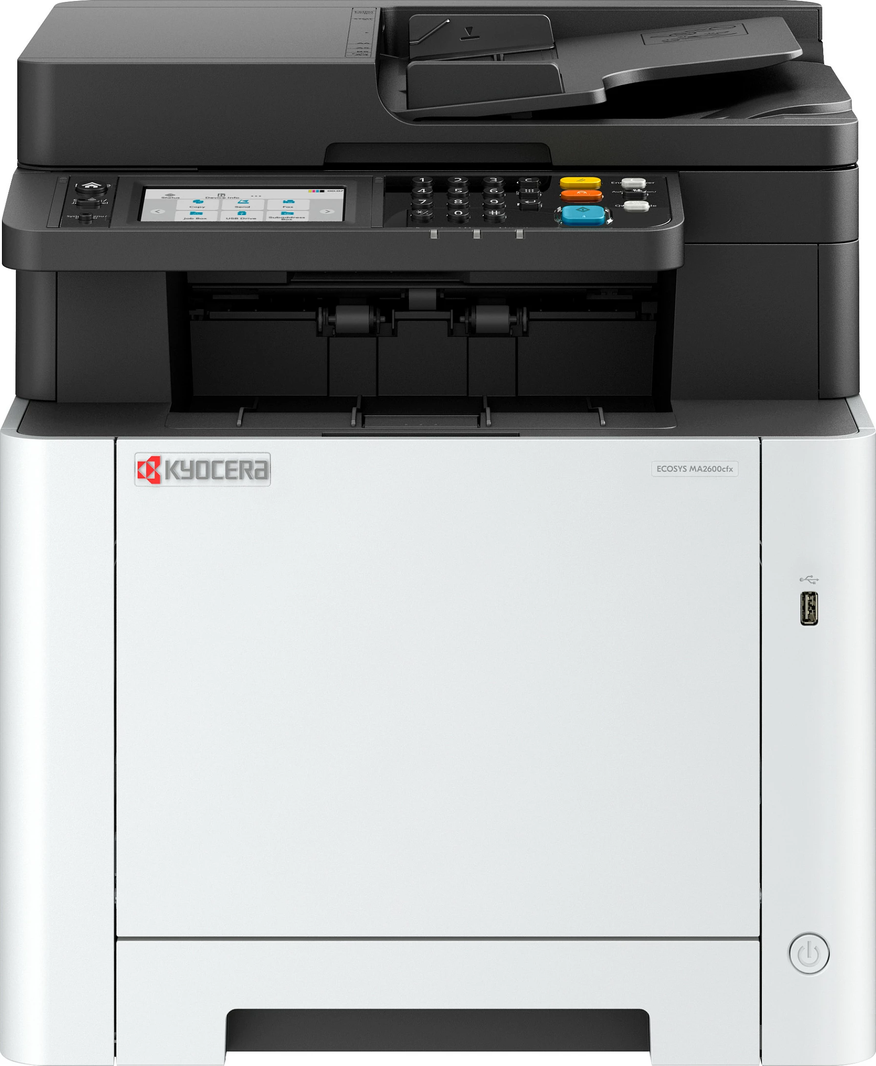Printer multifunksional Kyocera ECOSYS MA2600cfx, laser me ngjyra, A4, duplex, ADF 50 fletë, bardhë/zi