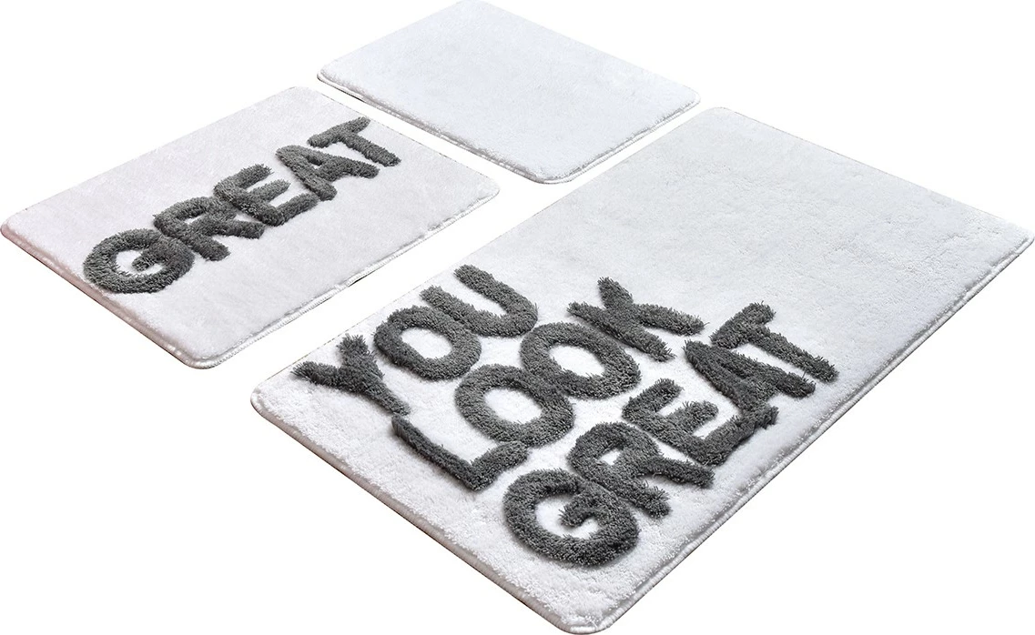 Set tapetash akrilike për banjo, Mijölnir, Great, e bardhë, 3 copë