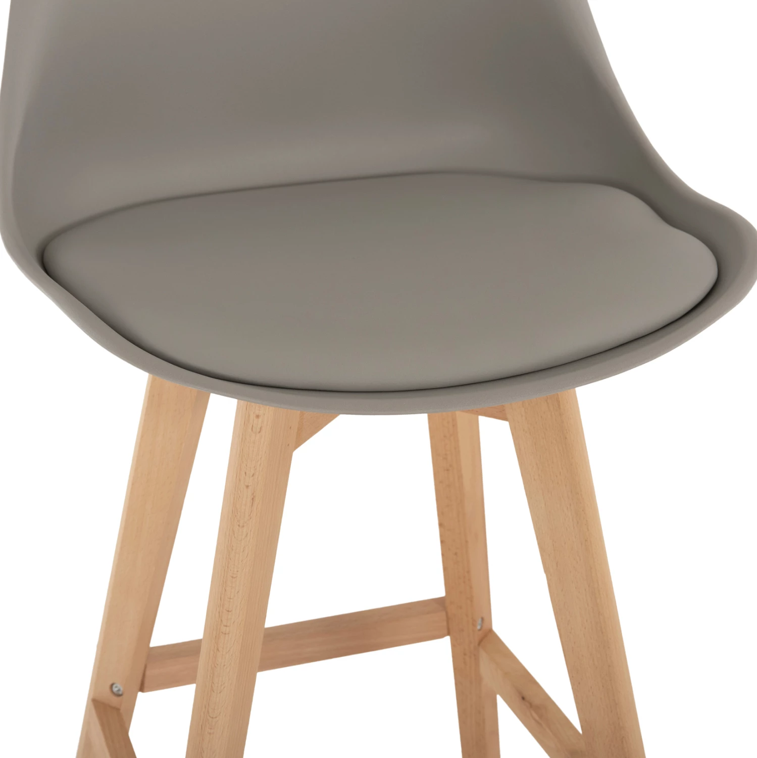 Karrige për bar VEGAS FH8000.30, polipropilen gri - dru ahu ngjyrë natyrale, 47x58x107H cm., set prej 4 copë
