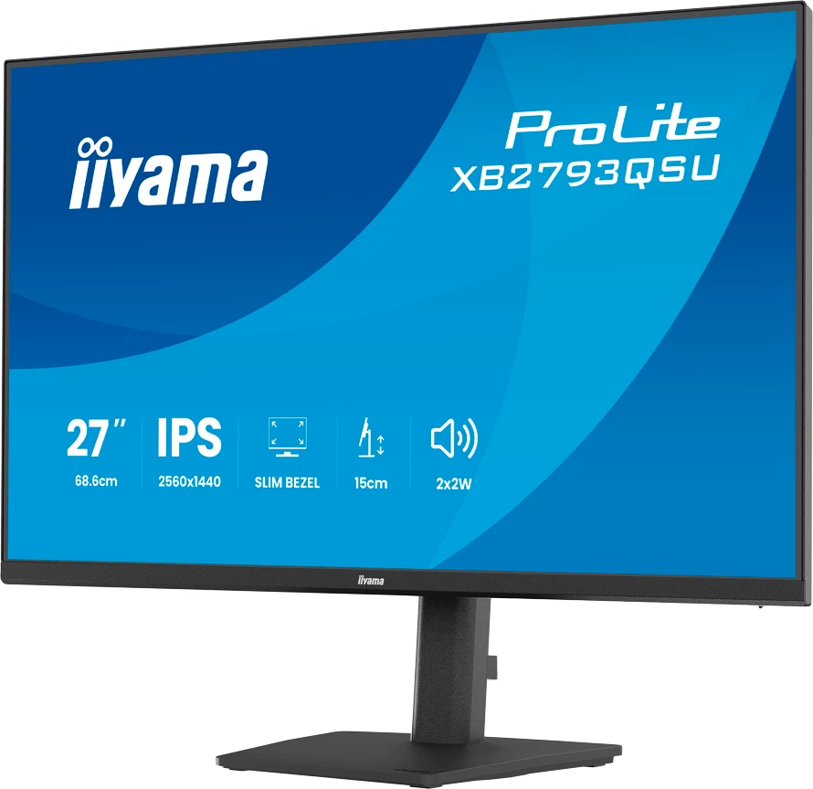 Monitor IIYAMA ProLite XB2793QSU-B1 27" QHD 2560x1440 IPS 75Hz 1ms, USB Hub, rregullim lartësie/rotullim/pjerrësi/pivot, i zi