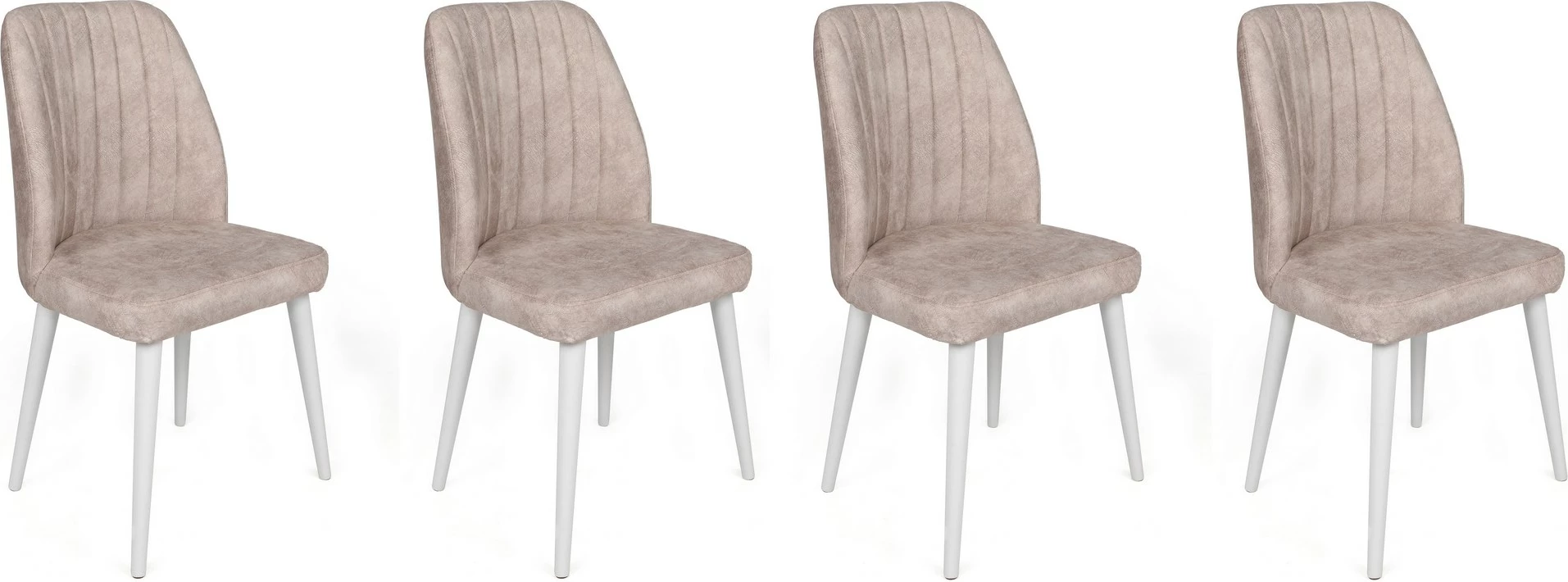 Set karrigash (4 copë) Skye Decor, Alfa-495 V4, krem dhe e bardhë