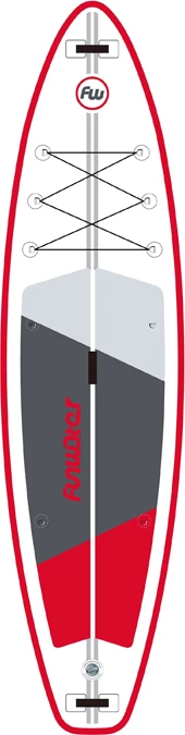 Dërrasë SUP e fryrë FunWater SUPFW69C 335 x 84 x 15 cm, komplet me lopatë 3-pjesëshe, pompë, çantë e fins, kuqe-bardhë