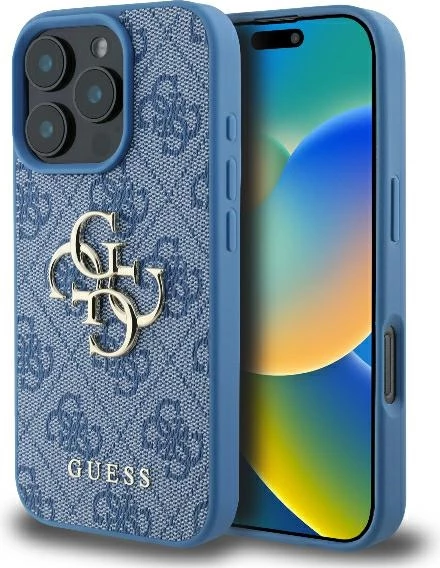 Mbështjellës Guess 4G Big Logo për iPhone 16 Pro, Kaltër
