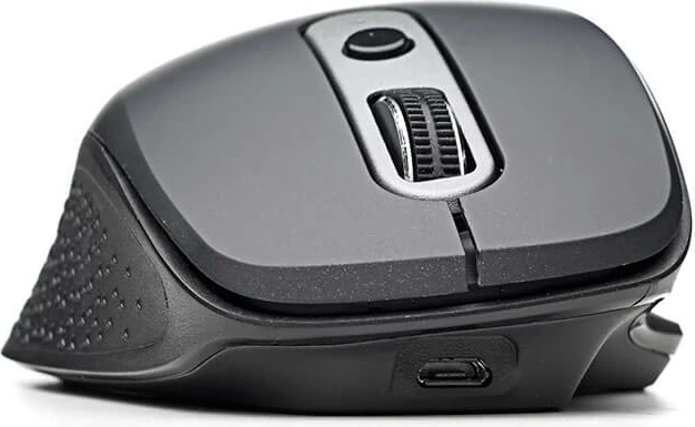 Maus pa kabllo Moye ERGO PRO, ergonomik, 6 butona, 800-2400 DPI, bateri e rikarikueshme, zi