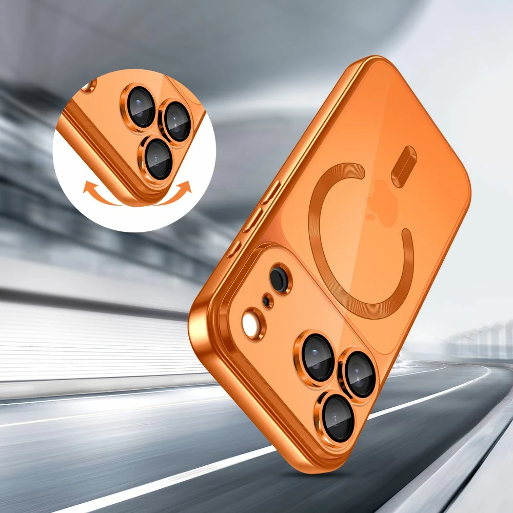 Mbështjellës Tech-Protect MagFlex për iPhone 17 Pro, MagSafe, transparent portokalli, 1 copë