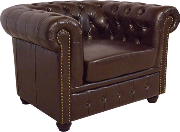 Karrige e rehatshme T.Chesterfield POLINA FH3011.01 PU ngjyrë kafe e errët 110x90x73Hcm