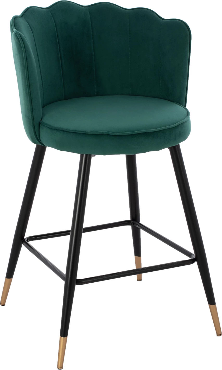 Karrige për bar mesatare, FH8736.03, kadife e gjelbër, kornizë metalike, 50x50x90 cm