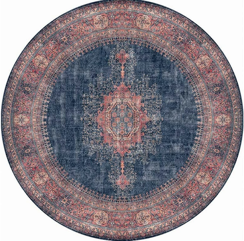 Qilim rrumbullak, 150 cm, Conceptum Hypnose, Blues Chenille, ngjyrë kaltër e errët AL 26
