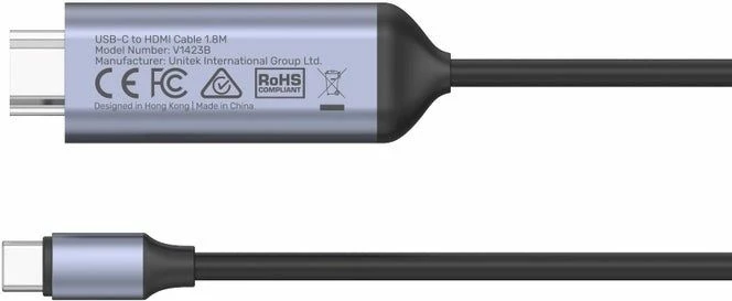 Kabllo USB-C në HDMI Unitek, 1.8m