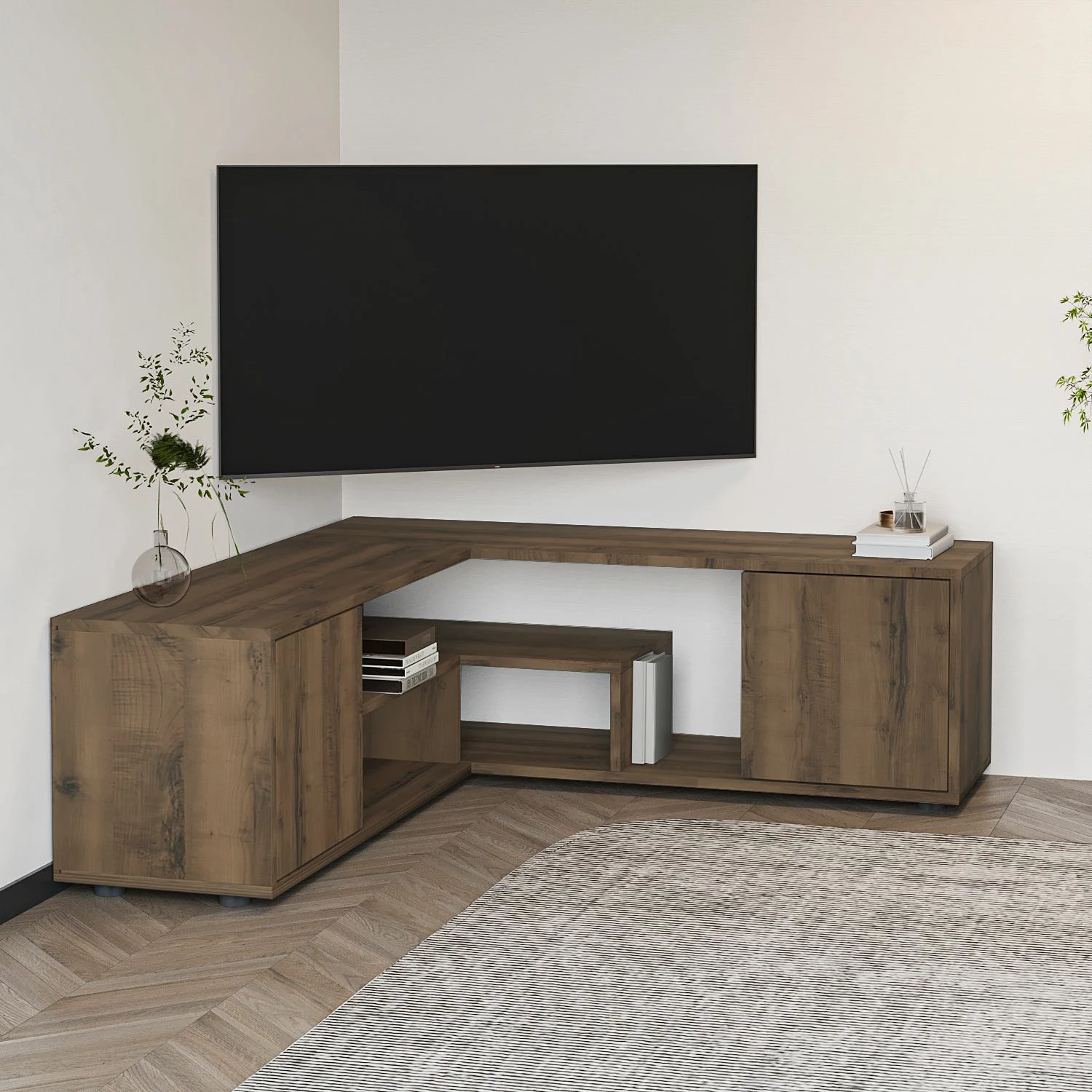 Komodë TV Hanah Home, ngjyrë lisi, Rosa