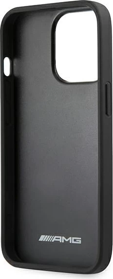 Mbështjellës Mercedes-AMG AMHCP13XGSEBK për iPhone 13 Pro Max 6.7\" hardcase lëkurë Debossed Lines, i zi