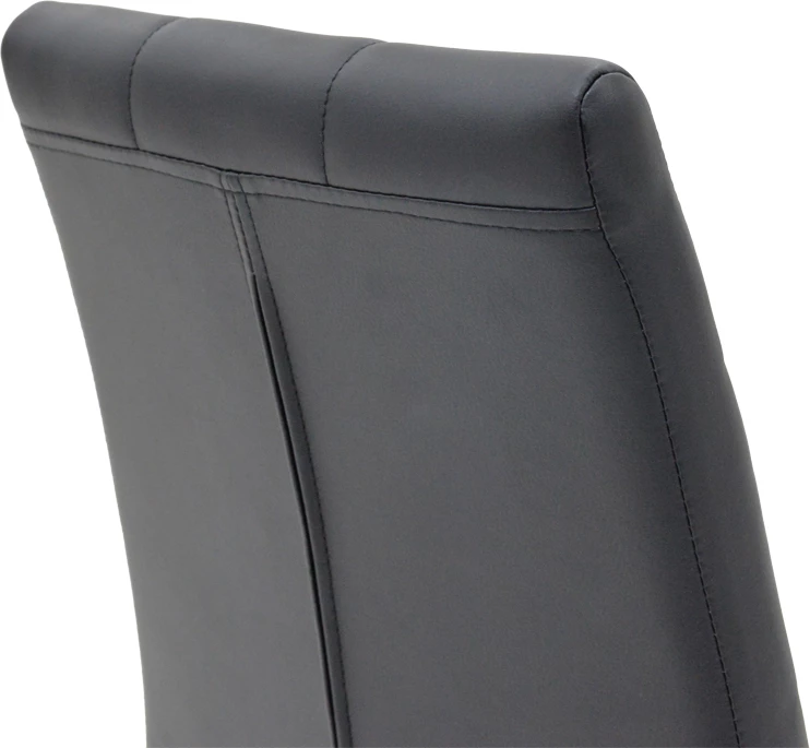 Karrige Darrell pu e zezë - metal krom 42x49x106cm, set prej 2 copash