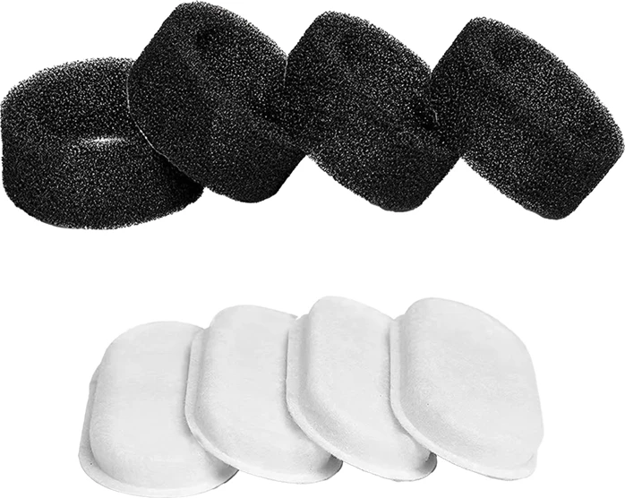 Filtra shatërvani uji për mace, Rojeco, RYSJPJBXG-LX4, kompatibile me 3.2 L / 2 L, çelik inox, set 4 copë