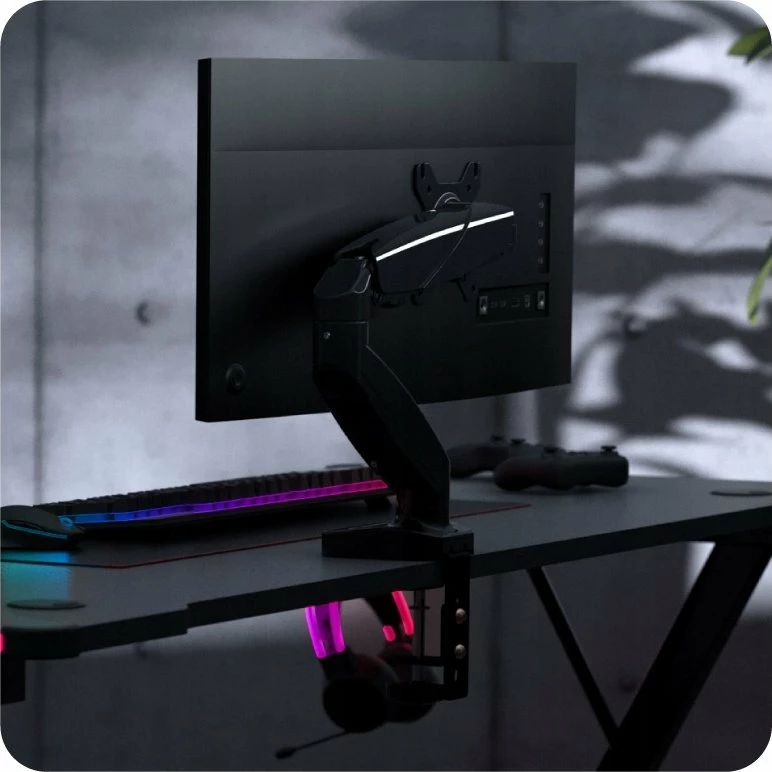 Mbajtëse tavoline për monitor Huzaro 1.2 (KG-A-HZRO-011) 15"-27", VESA 75x75/100x100, gas spring, e zezë