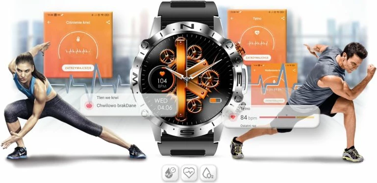 Smartwatch Gravity për meshkuj, e zezë