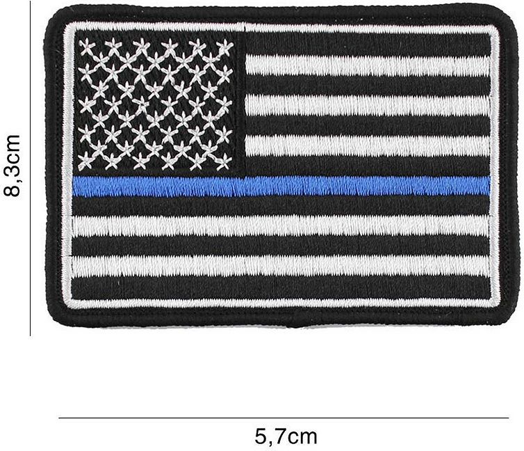 Emblema pëlhure Fostex Garments Patch Embroidery USA Blue Thin Line #2039