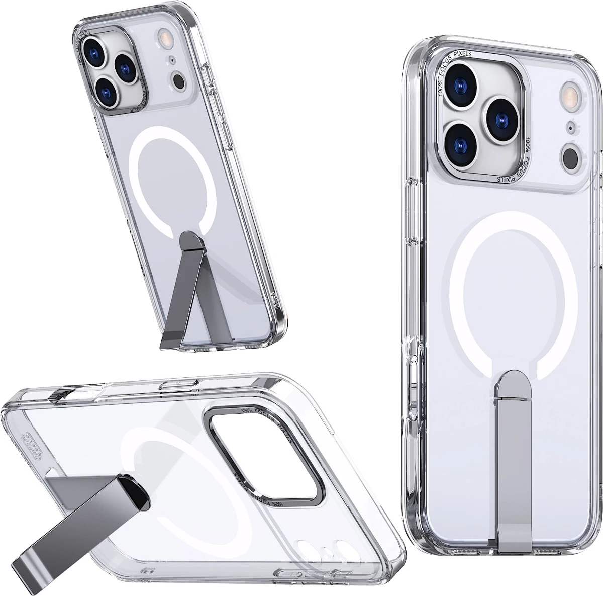 Mbështjellës, Hurtel Hybrid Armor X, për Samsung Galaxy S26, me MagSafe dhe stand 360°, transparent