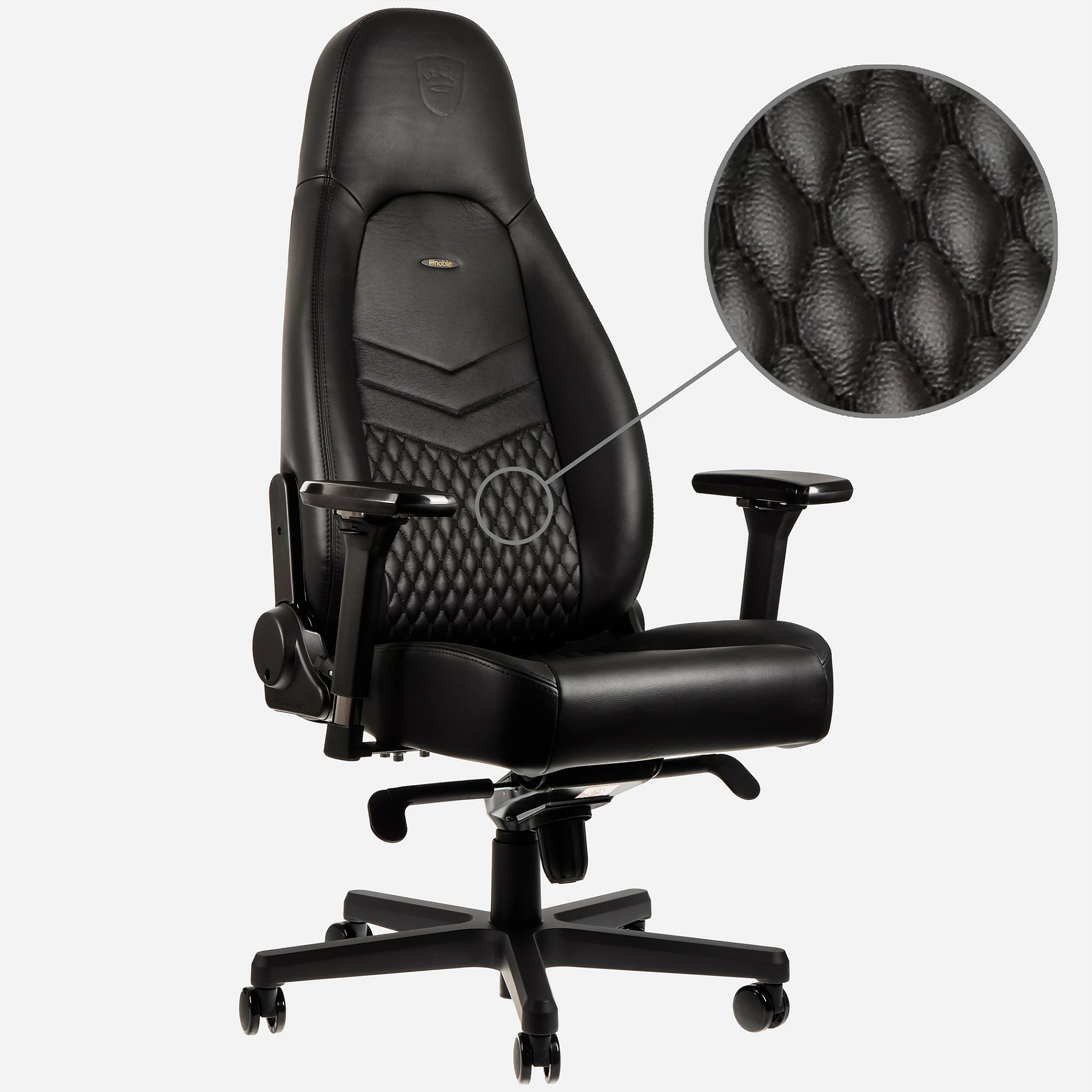 Karrige gaming Noblechairs ICON, lëkurë e vërtetë, e zezë