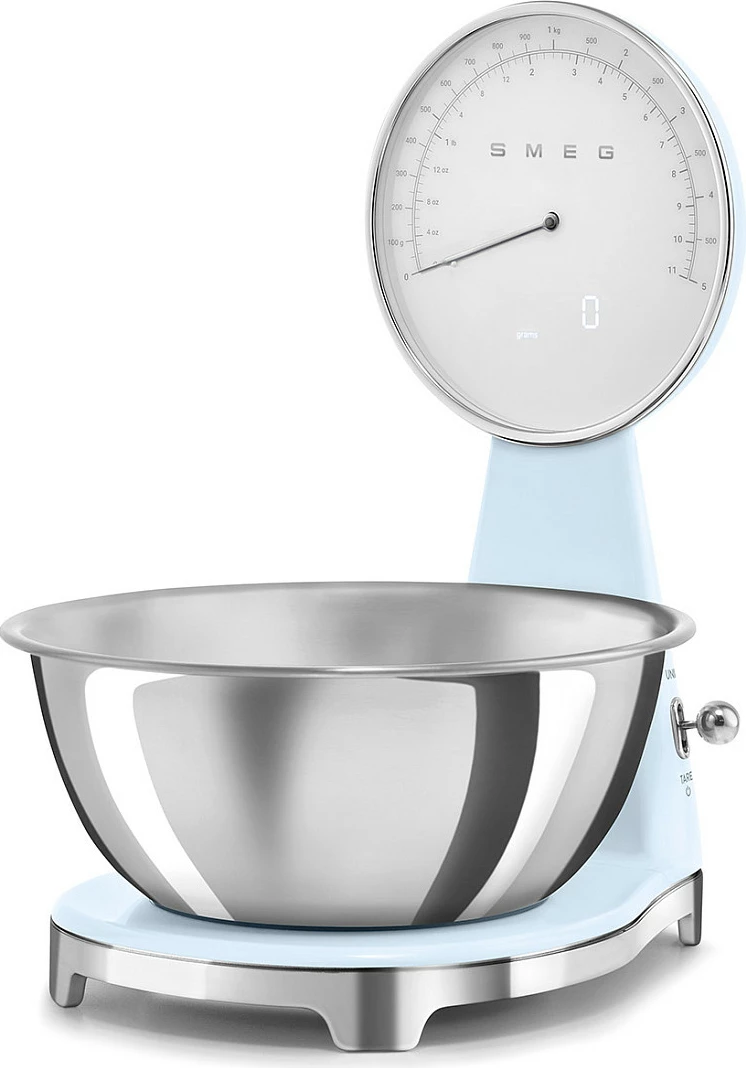Peshore kuzhine Smeg 50's Style, me enë inox, pastel blu