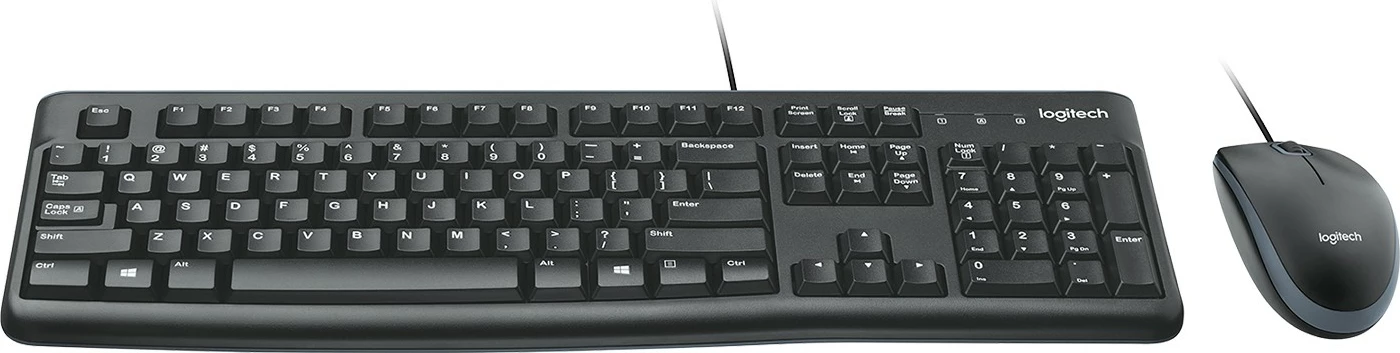 Set maus dhe tastierë Logitech Desktop MK120, USB, QWERTZ, e zezë