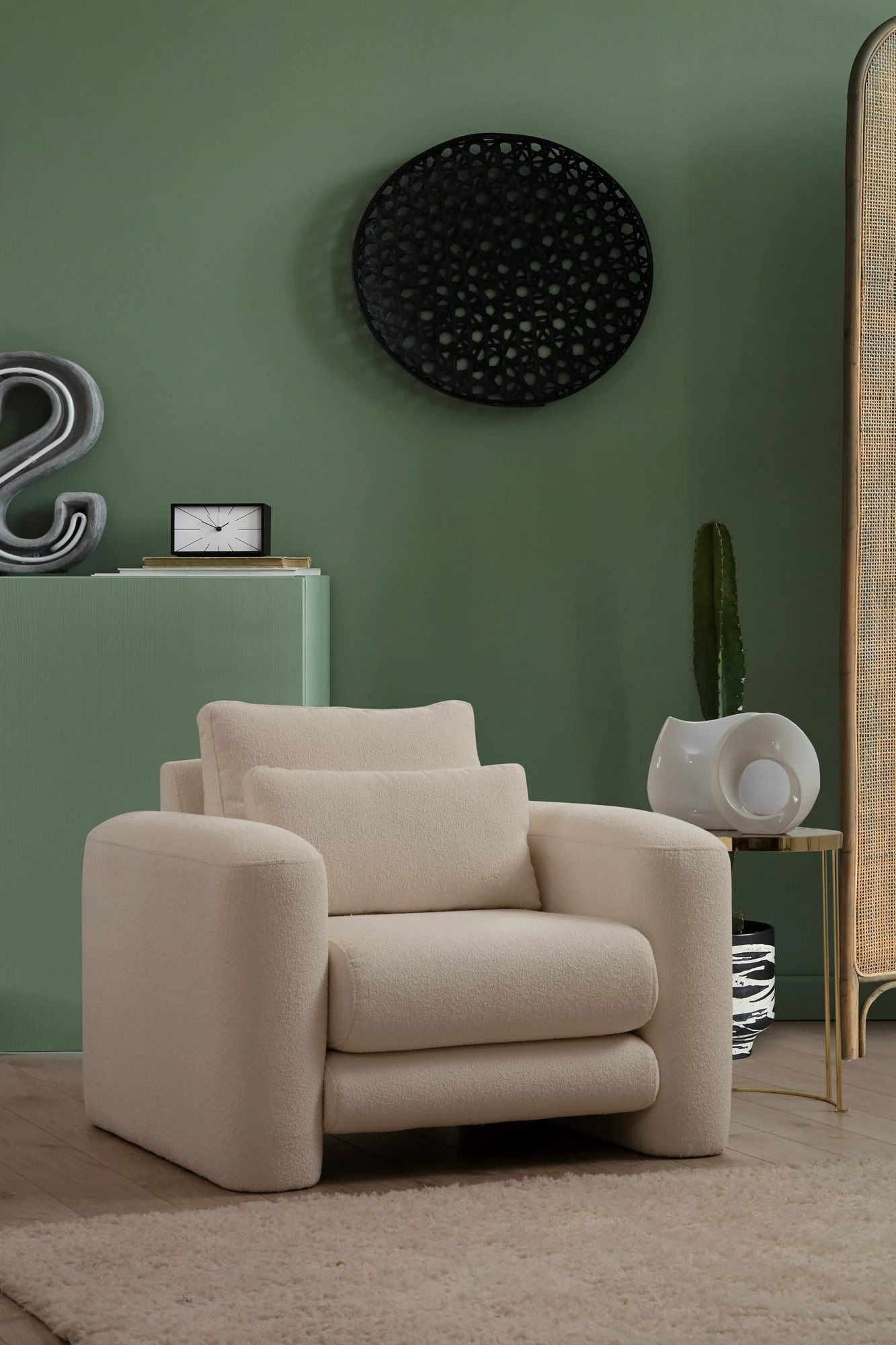 Karrige Wing Atelier del Sofa, ngjyrë krem, Lily