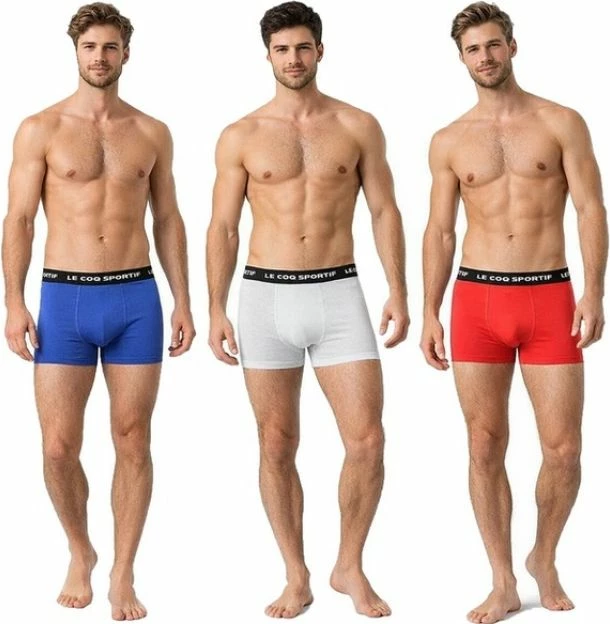 Të brendshme për meshkuj Le Coq Sportif K46938CO, set prej 3 copë, të kuqe/gri/kaltër [Madhësia: XL]