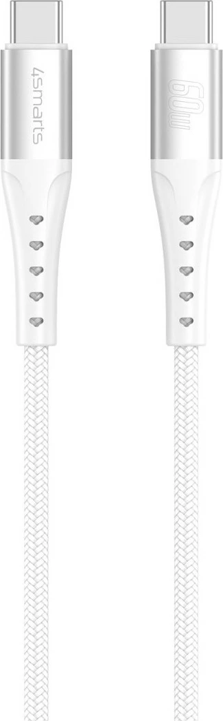 Kabllo USB-C 4smarts PrimeCord 1.5m 60W e bardhë