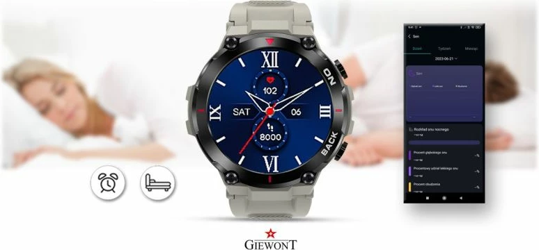 Smartwatch sportiv Giewont, gri