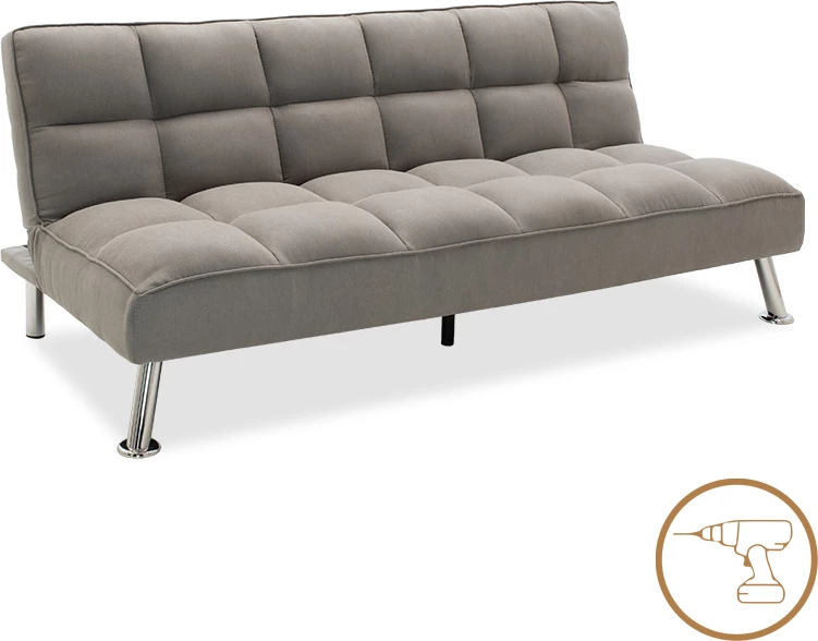 Divan 3 vendësh Rebel, ngjyrë gri e çelët, 189x92x82 cm