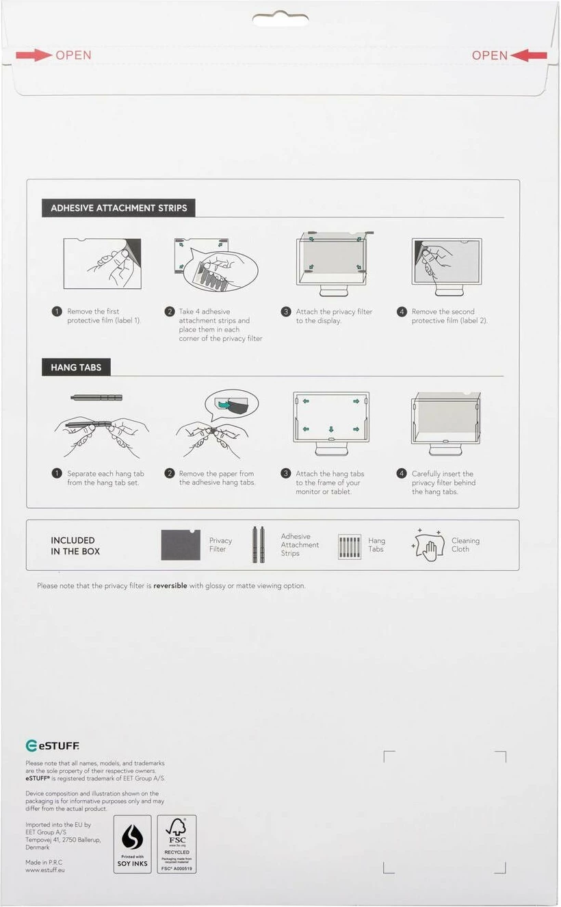 Filter privatësie Gearlab GLBB27598337 27" 16:9 598x337mm, zi