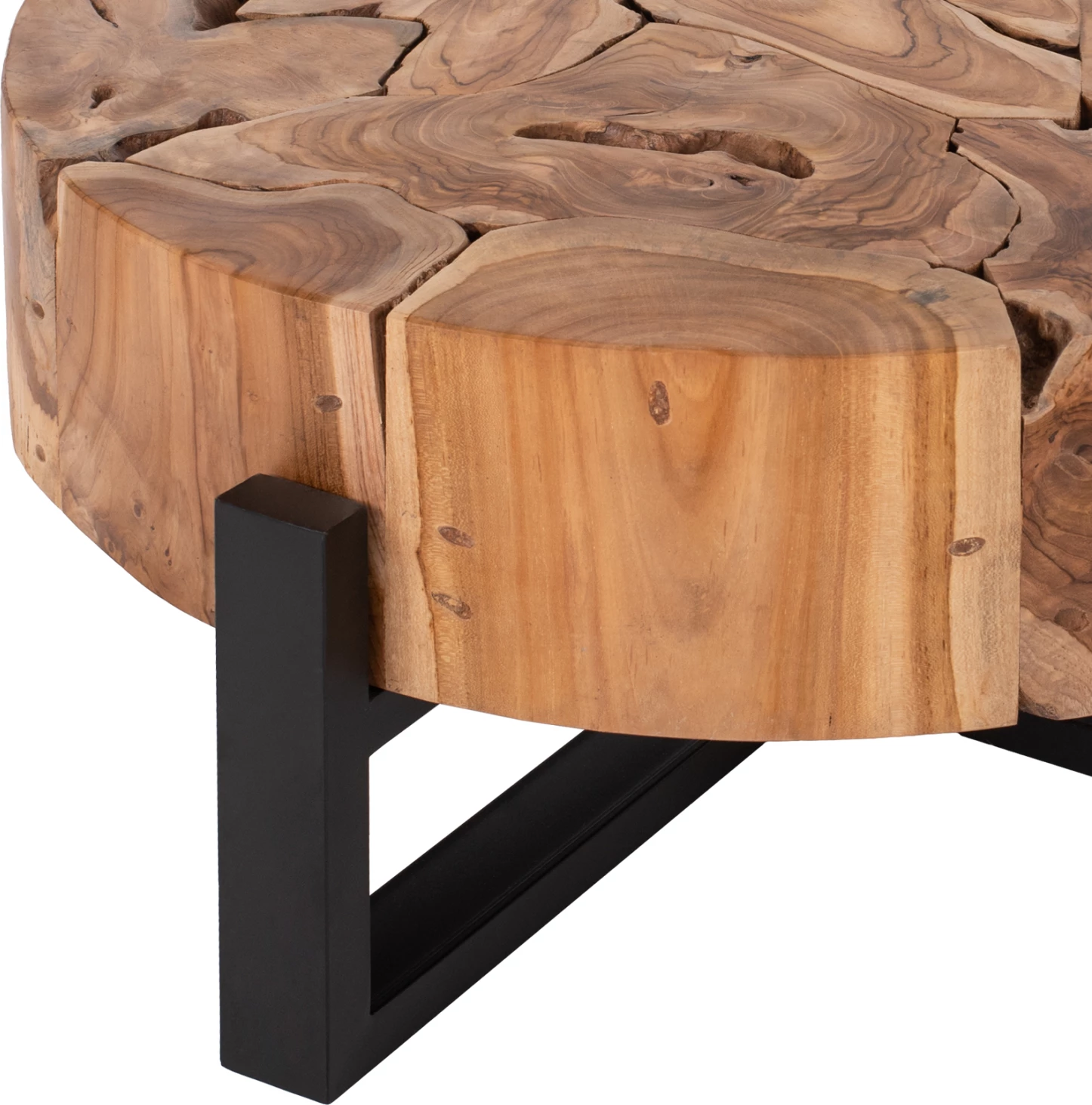 Tavolinë kafeje MOBLEY FH9352, druri i ngurtë teak, ngjyrë natyrale, Φ80x40H