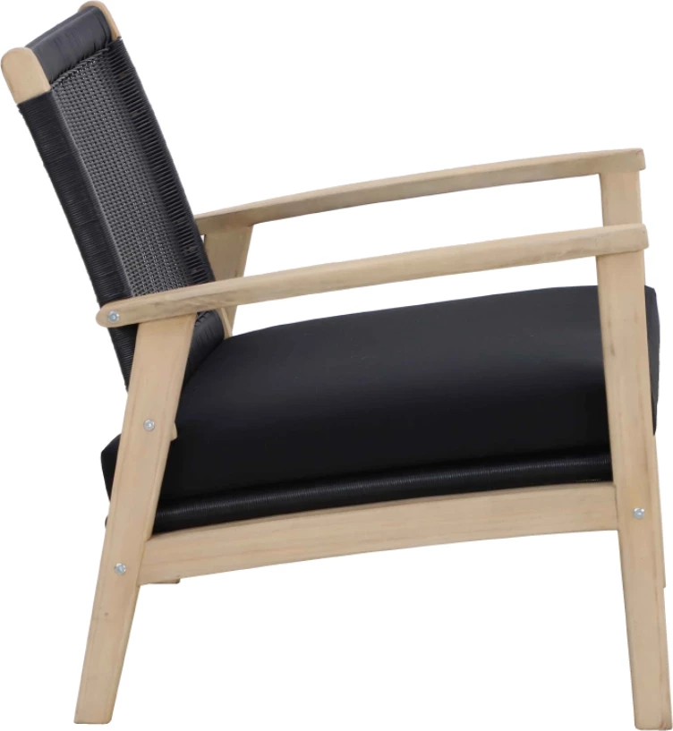 Karrige Salsa me jastëk, ngjyrë e zezë, 74.5x73x75.8